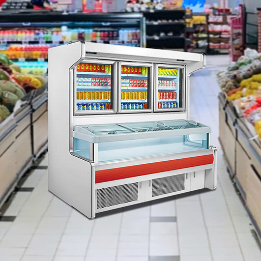 commercial vertical cooler combo